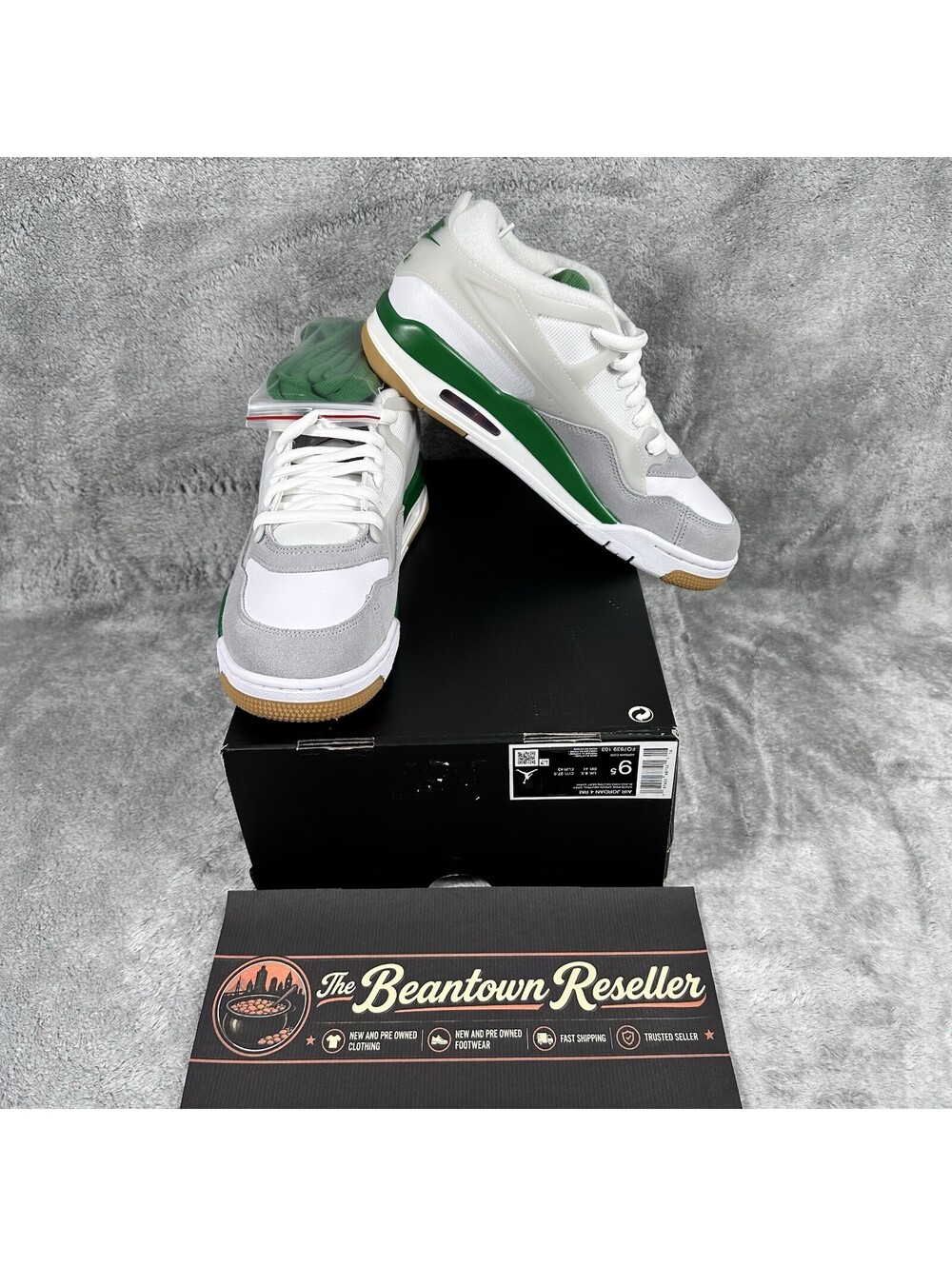 Nike Men’s Size 9.5 Air Jordan 4 RM NEW Pine Green Low White Grey FQ7939-103 New